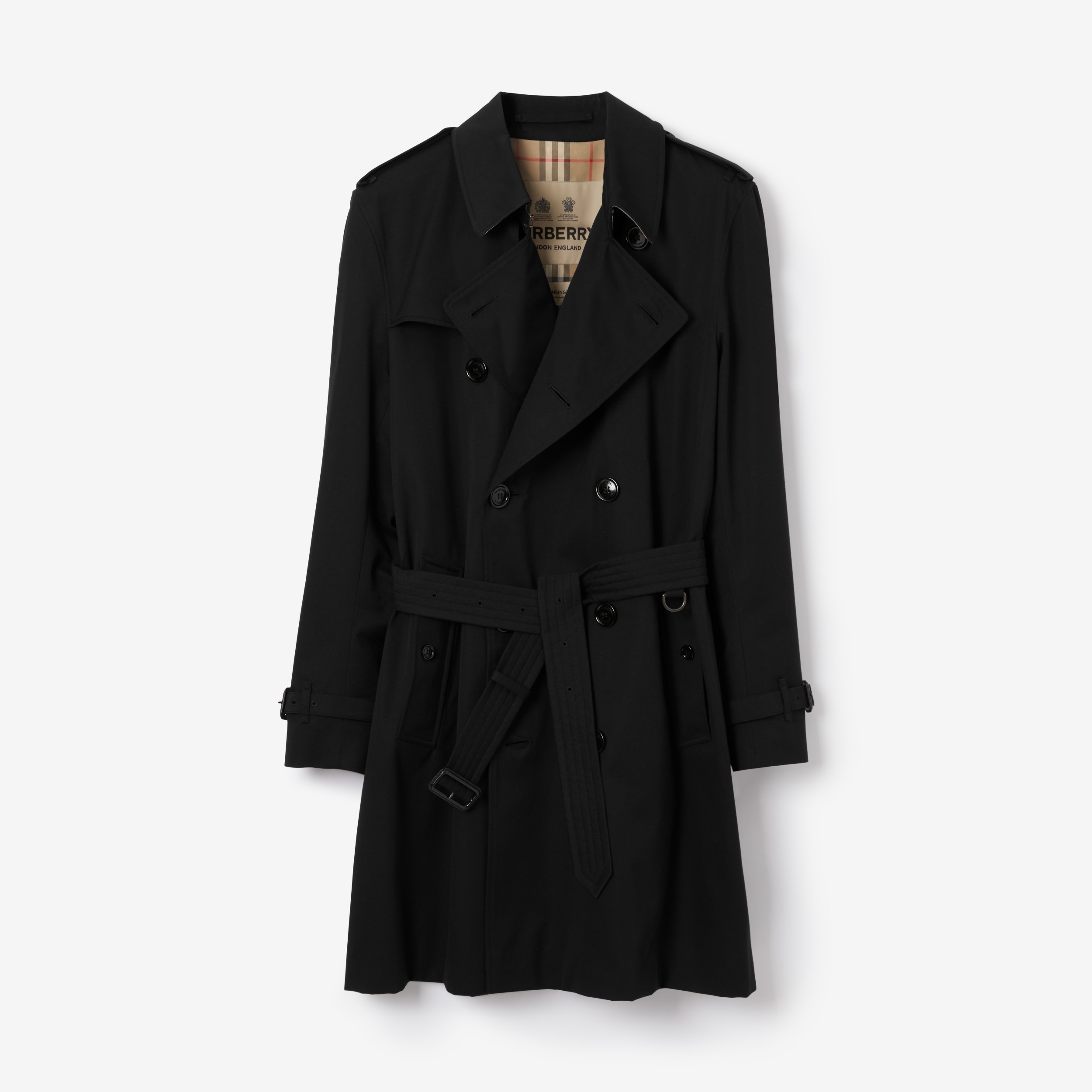 Mid-length Kensington Heritage Trench Coat in Black - Men - Burberry