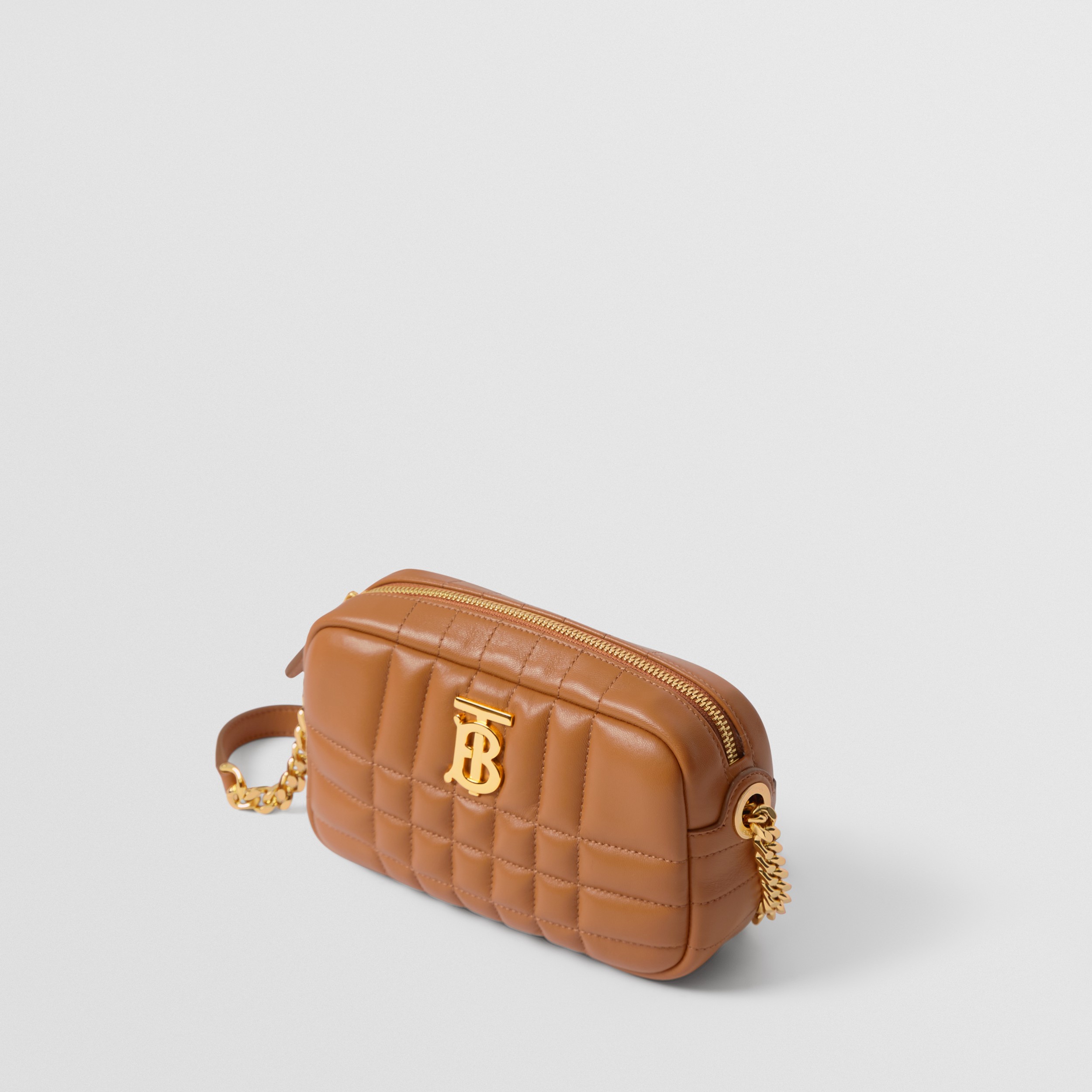 Mini Quilted Lambskin Lola Camera Bag in Maple Brown - Women | Burberry® Official - 4