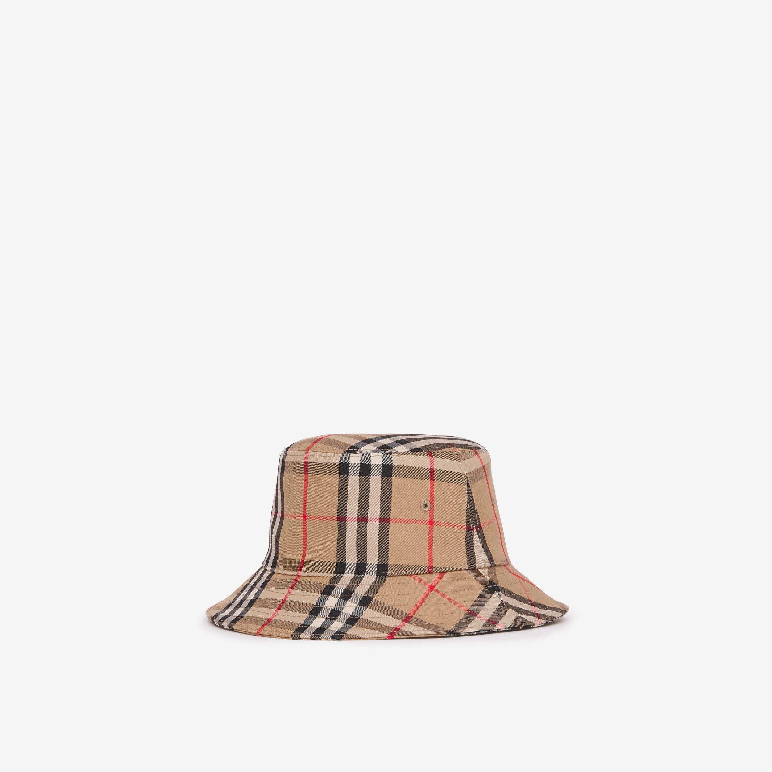 Chapéu Bucket de sarja em Vintage Check (Bege Clássico) - Crianças | Burberry® oficial - 2