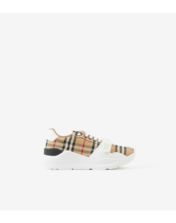 Sneakers en cuir et Check