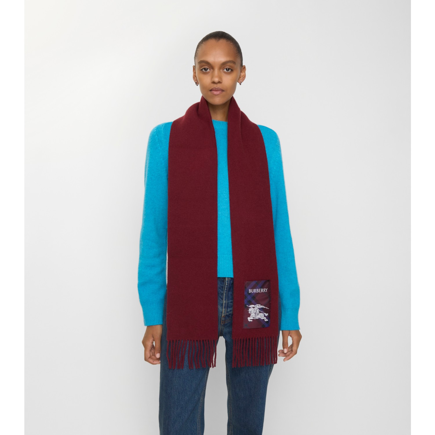 Kaschmirschal mit Check-Label