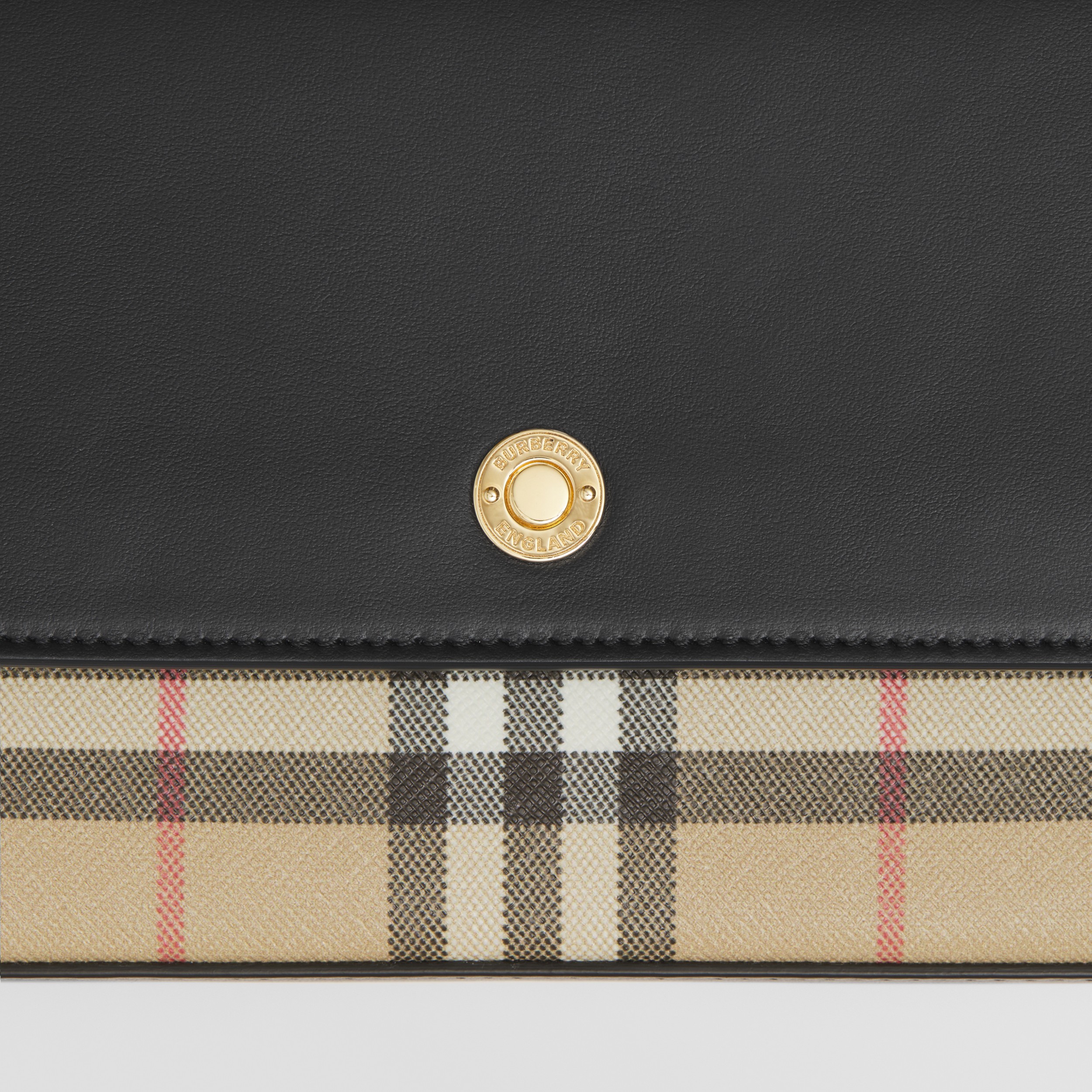 Mini Vintage Check and Leather Note Bag in Archive Beige/black - Women | Burberry® Official - 2
