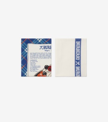 Toalhas De Cozinha VitalCozy - Conjunto De 4 Panos Waffle Azul E Branco