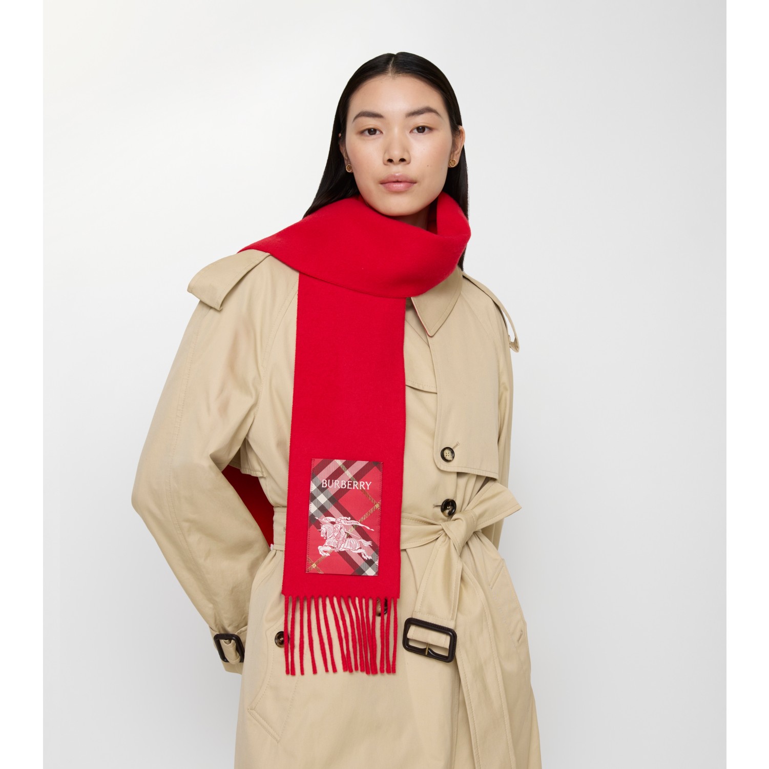 Check Label Cashmere Scarf