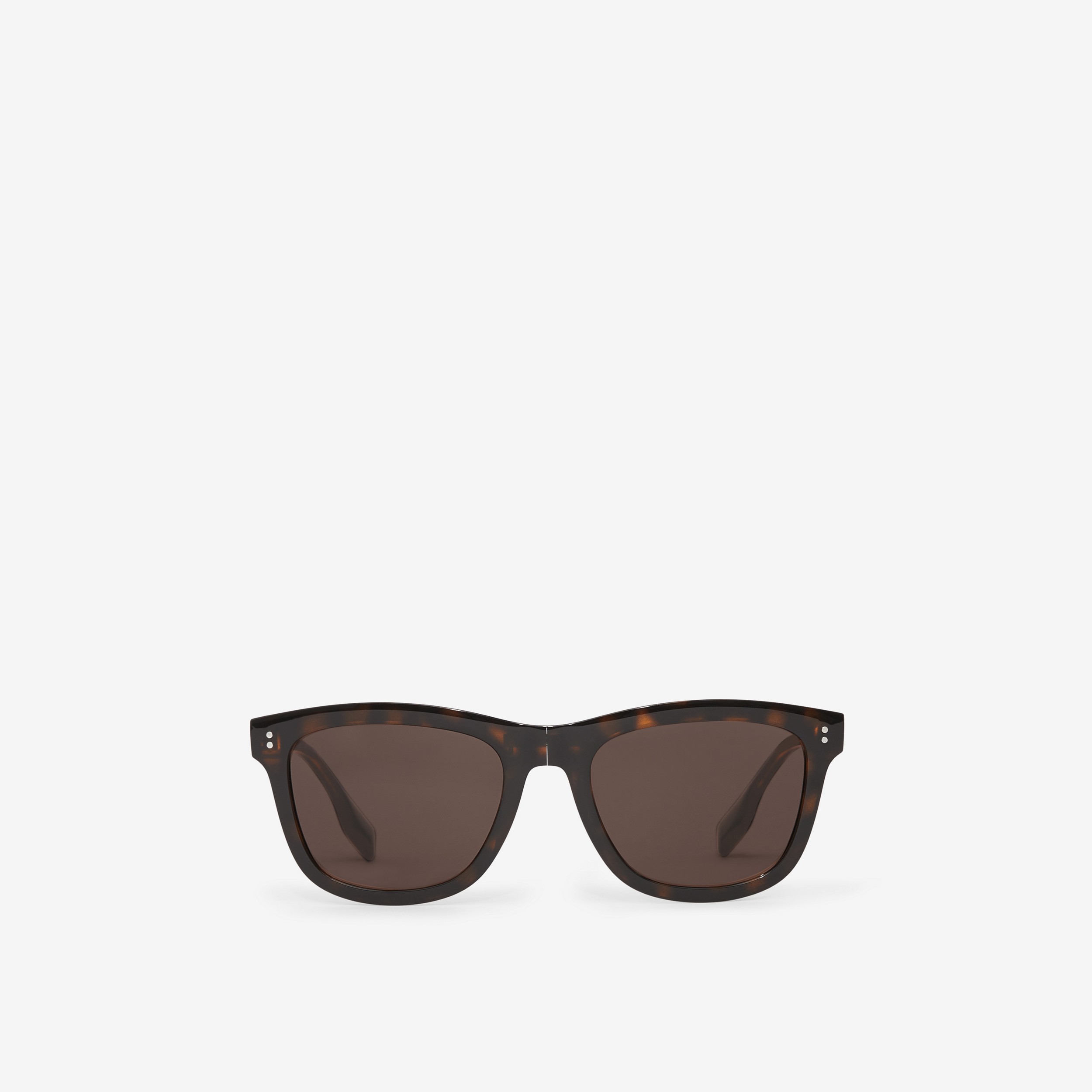 Logo Detail Square Frame Foldable Sunglasses in Tortoiseshell - Men | Burberry® Official - 1