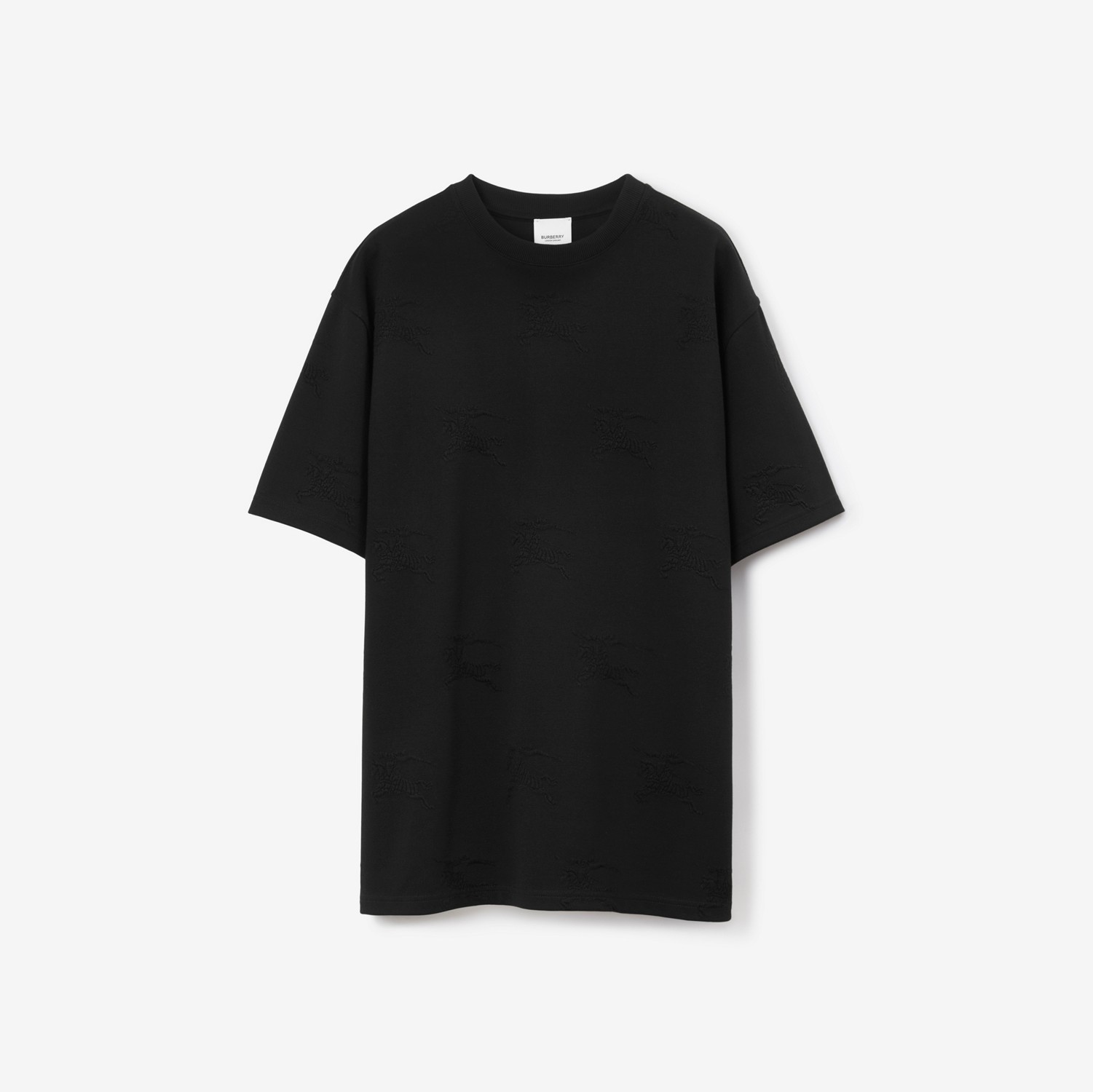 Camiseta de algodão piquê tecnológico com estampa EKD (Preto) - Homens | Burberry® oficial