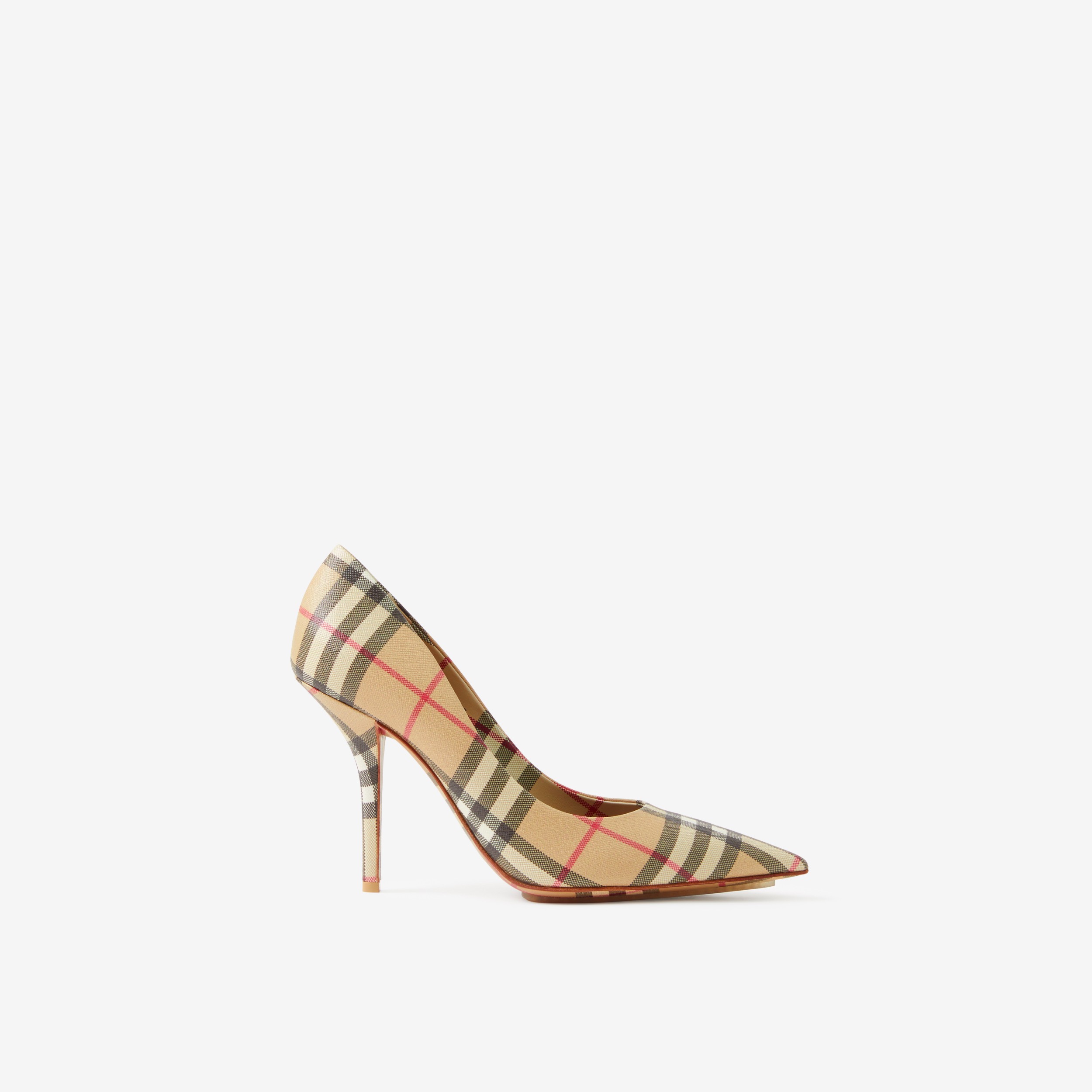 Zapatos de tacón a cuadros Vintage Checks con puntera en pico (Beige) -  Mujer | Burberry® oficial