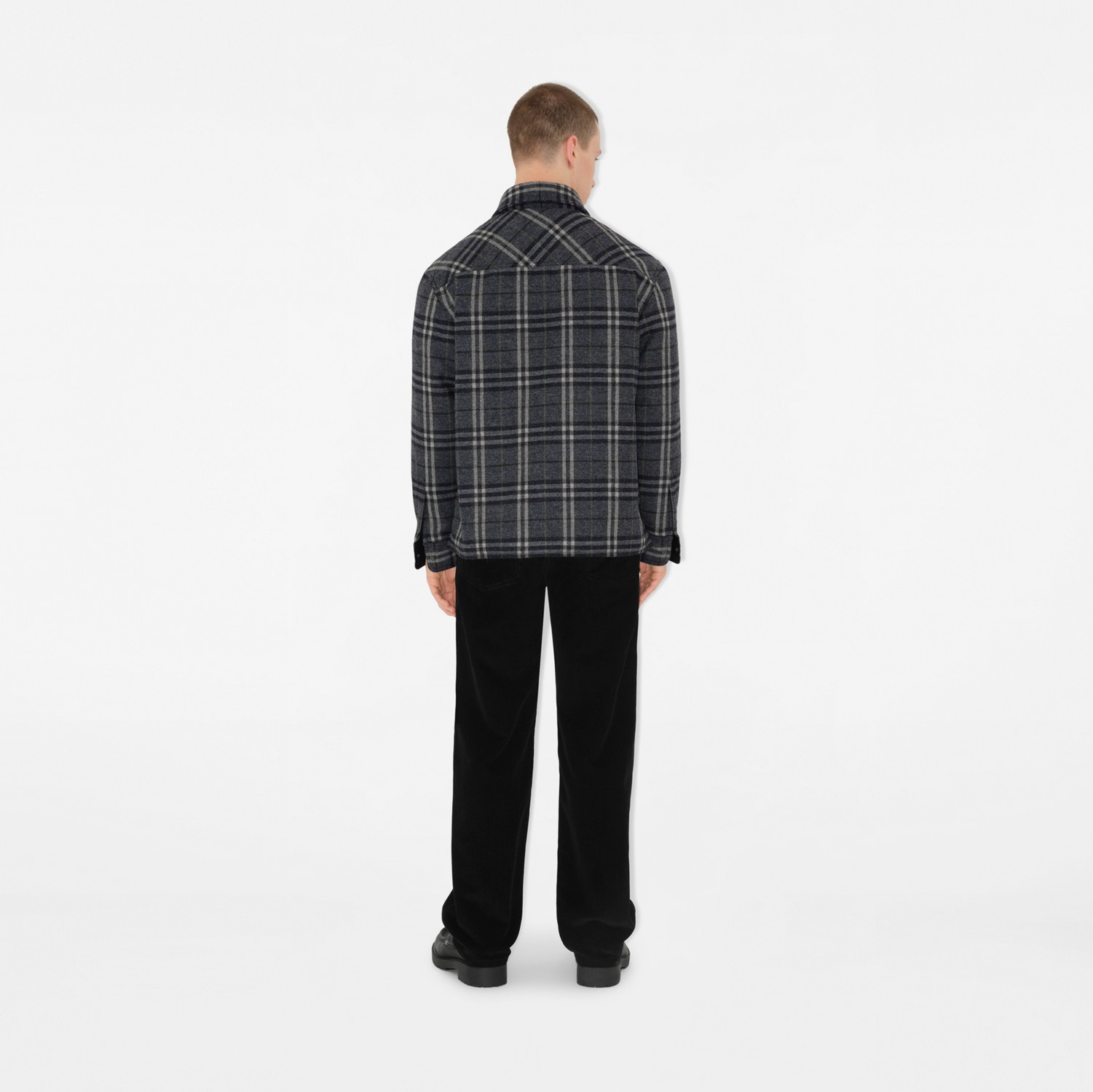 Check Wool Overshirt in Indigo - Men | Burberry® Official Check Wool Overshirt in Indigo - Men | Burberry® Official