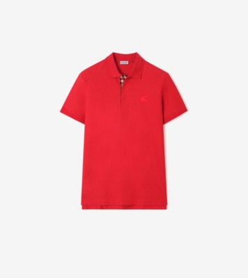 コットンポロシャツ (カラントレッド) - メンズ, コットン | Burberry