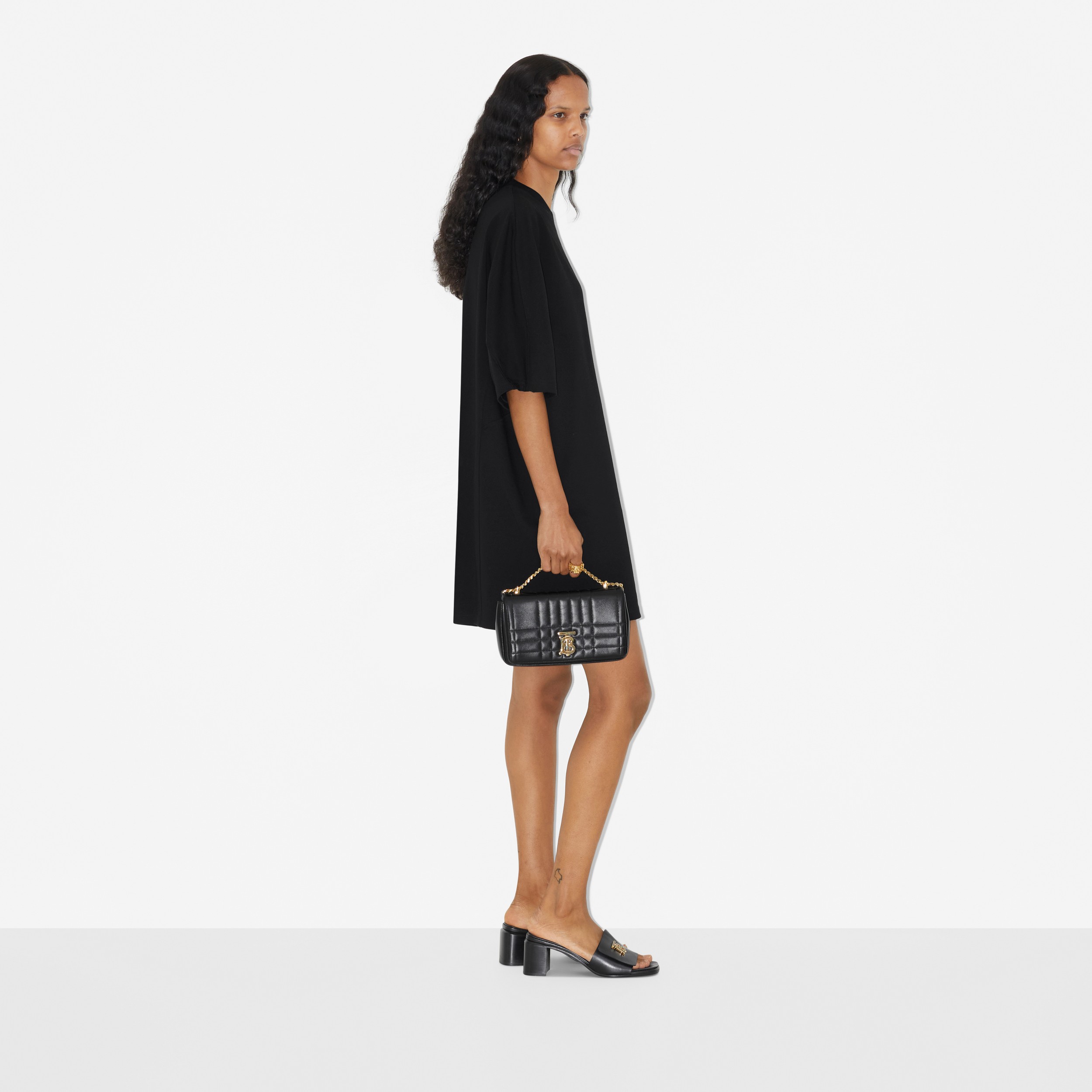 EKD Cotton Oversized T-shirt Dress in Black - Women | Burberry® Official - 3