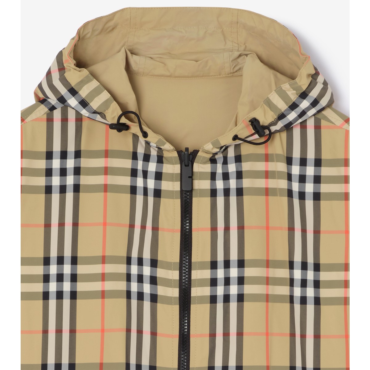  Check Reversible Hooded Jacket