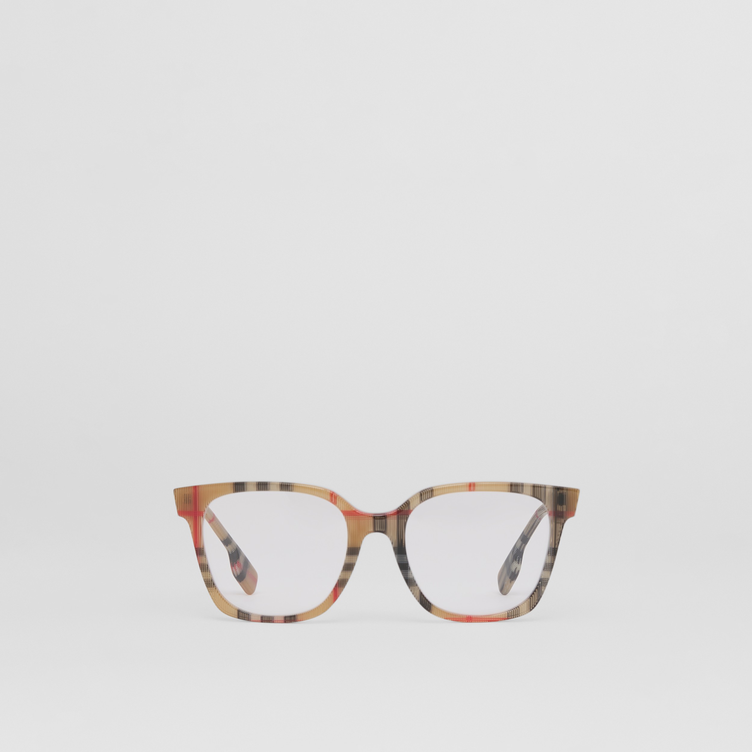 Vintage Check Square Optical Frames in Antique Yellow - Women | Burberry®  Official