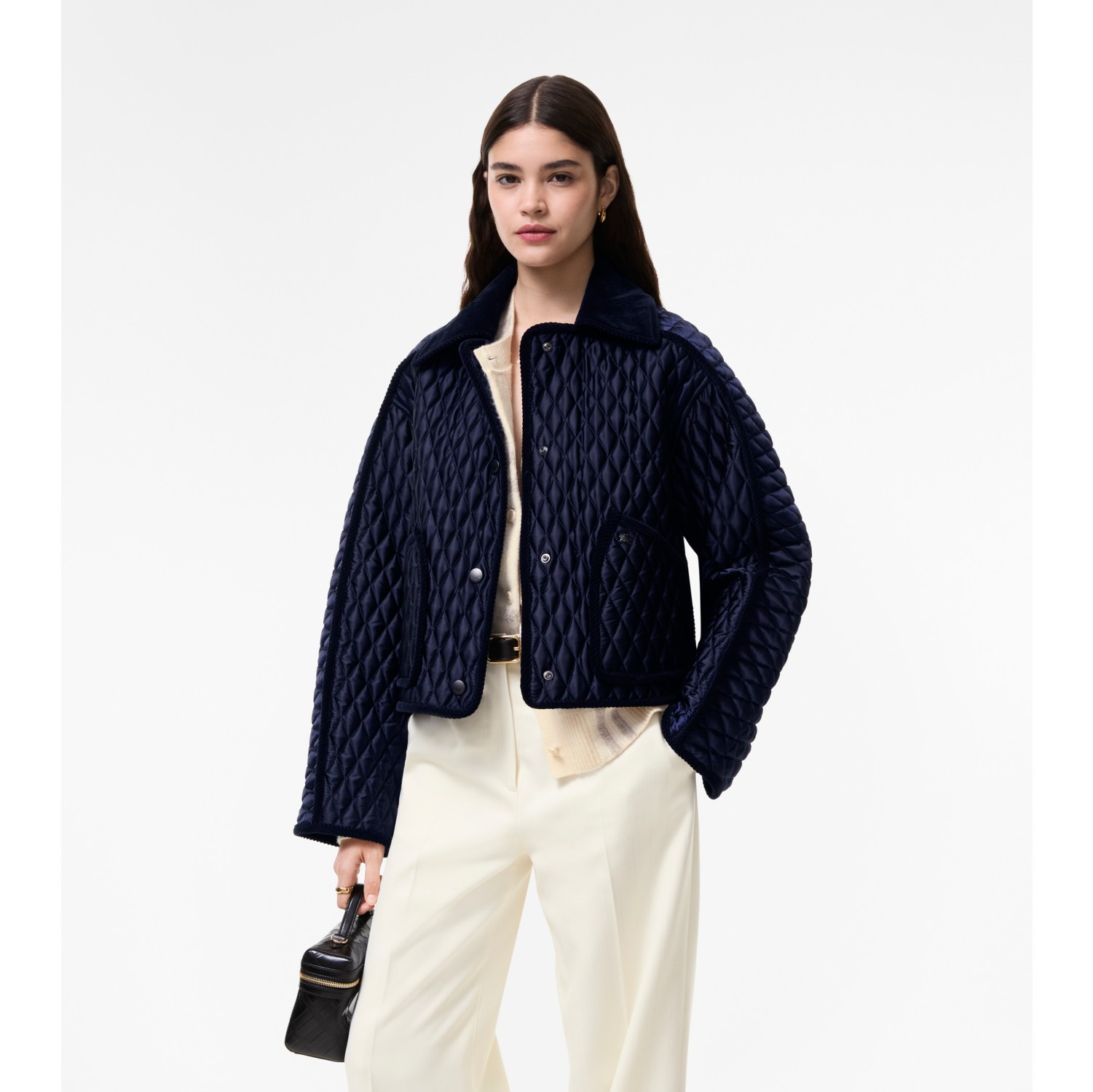 Cropped Quilted Nylon Floriston Jacket