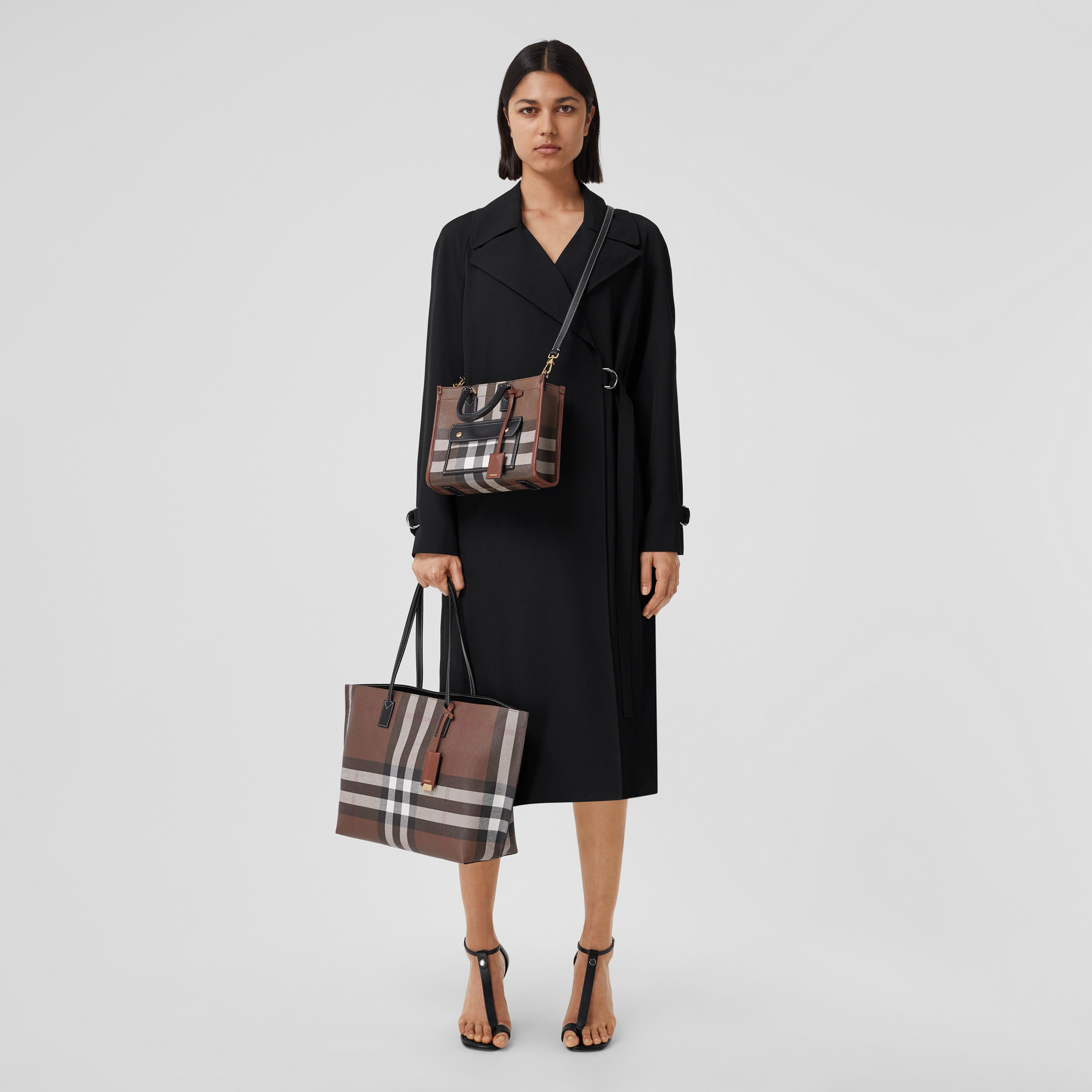 D-ring Detail Wool Wrap Coat in Black - Women | Burberry® Official - 1