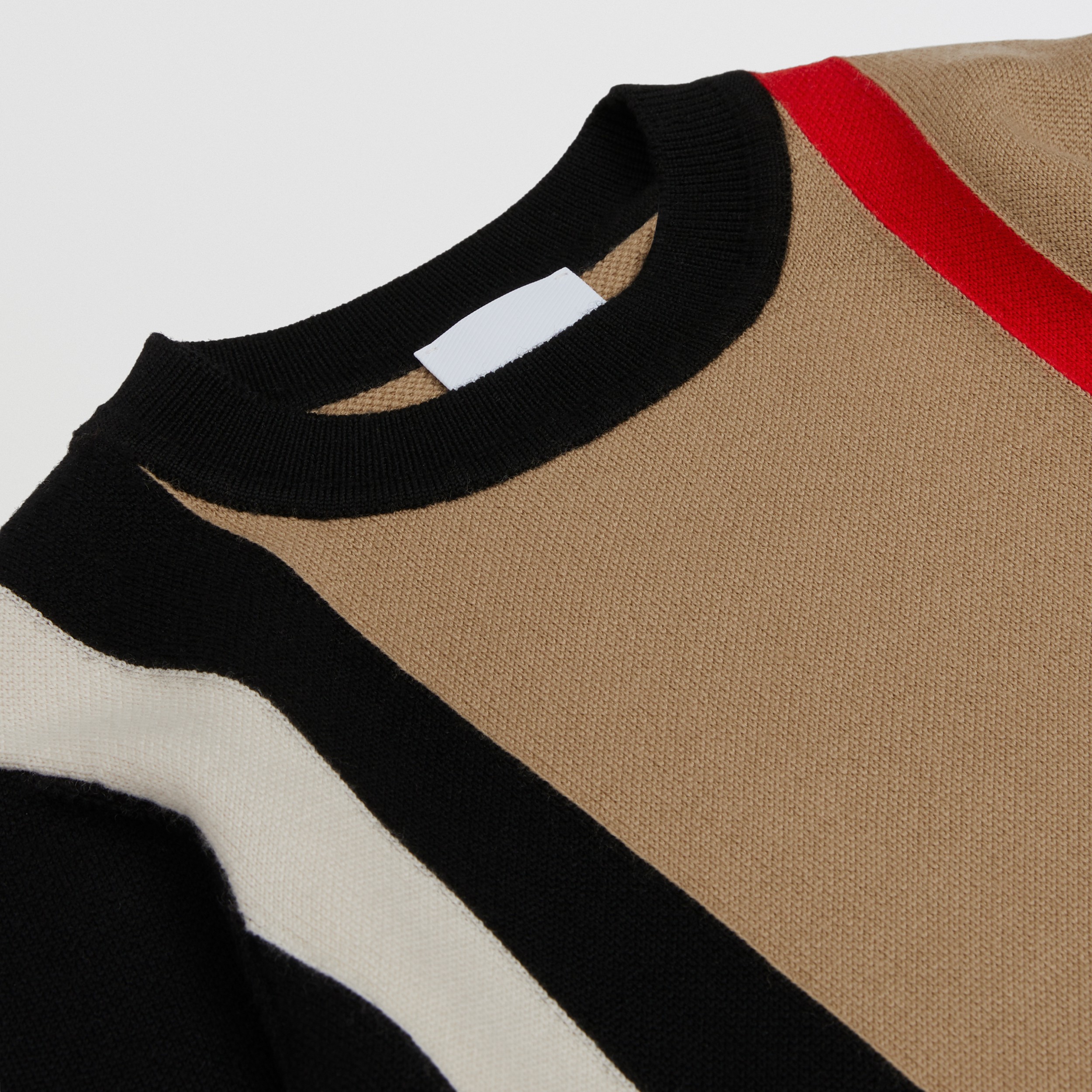 Striped Wool Intarsia Sweater in Archive Beige | Burberry® Official - 2