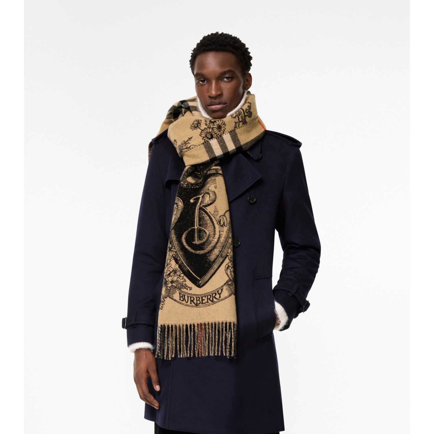 Reversible Etched Knight Cashmere Scarf - thumbnail 10