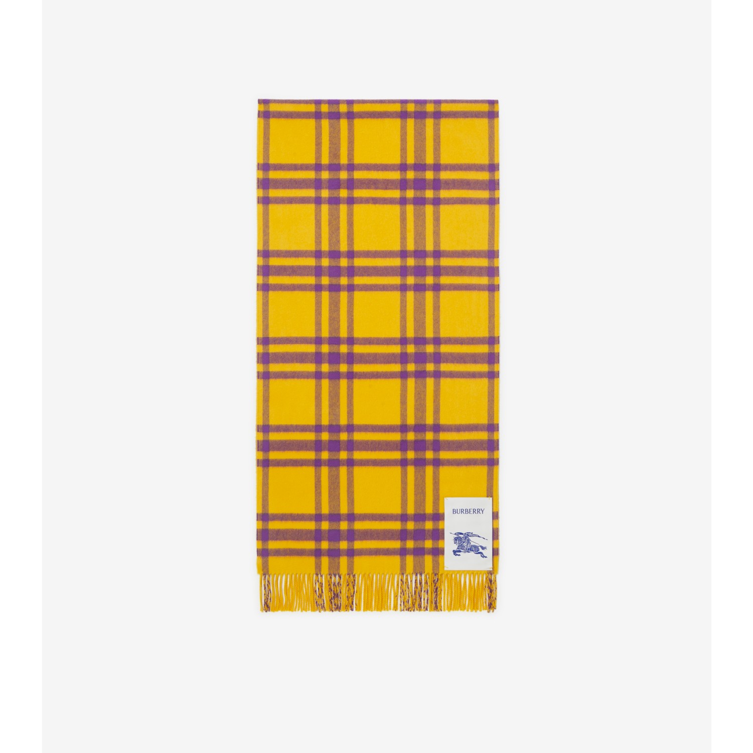 Check Cashmere Scarf in Pear | Burberry® Official