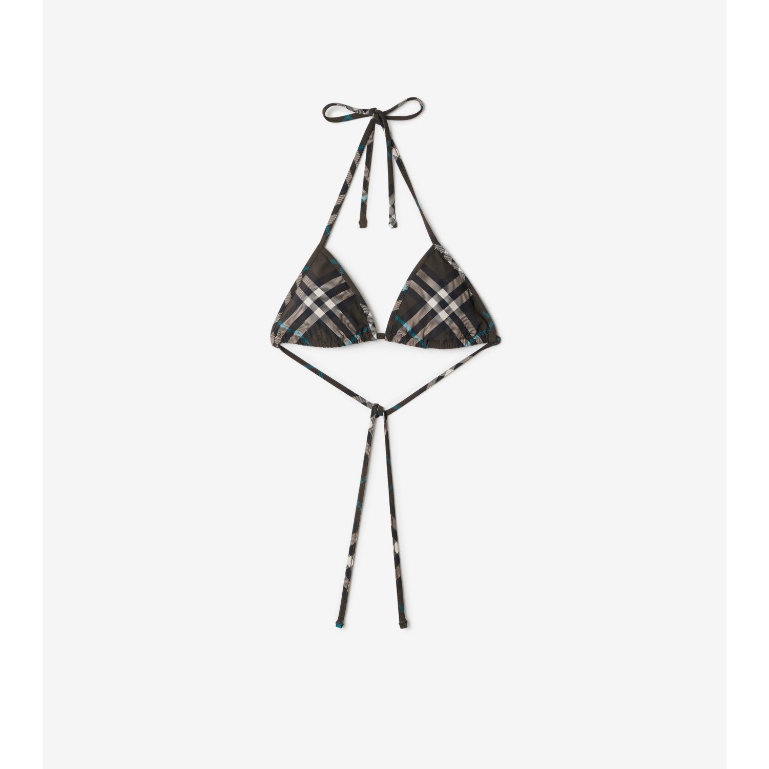 Check Bikini Top in Snug Women Nylon Burberry Official