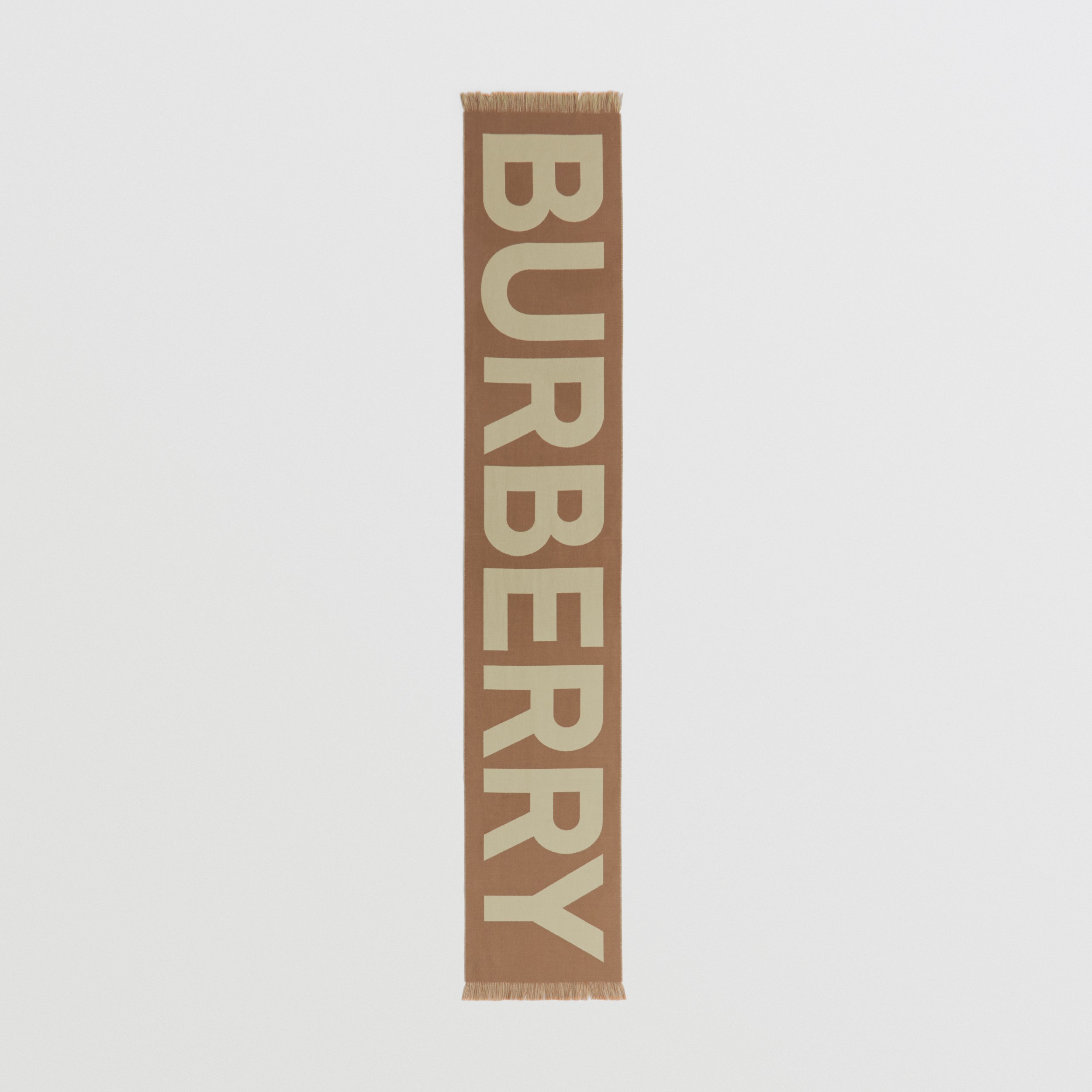 Cachecol de lã com logotipo em jacquard (Marrom Bétula) | Burberry® oficial - 4