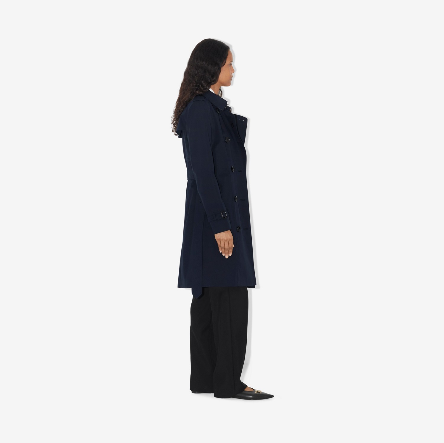 切尔西版型 – 中长款 Heritage Trench 风衣 (煤蓝色) - 女士 | Burberry® 博柏利官网
