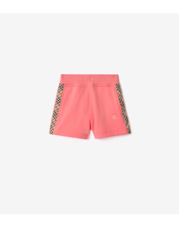 Check Trim Cotton Shorts