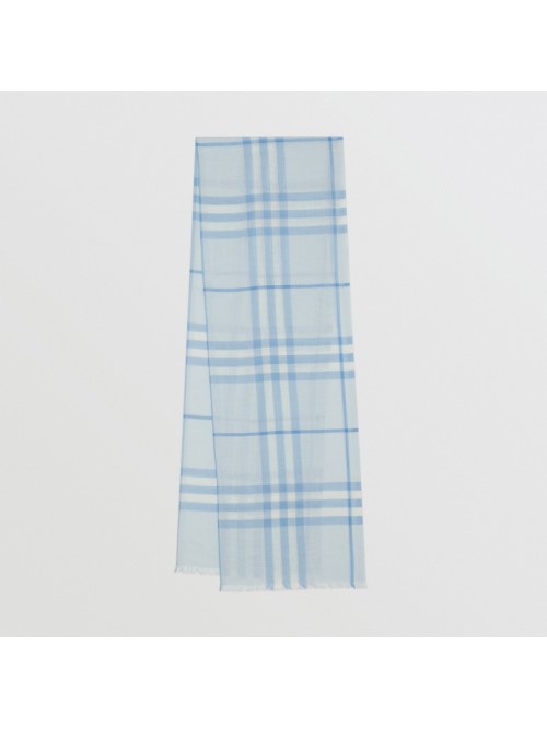 BURBERRY 轻盈格纹丝毛混纺围巾