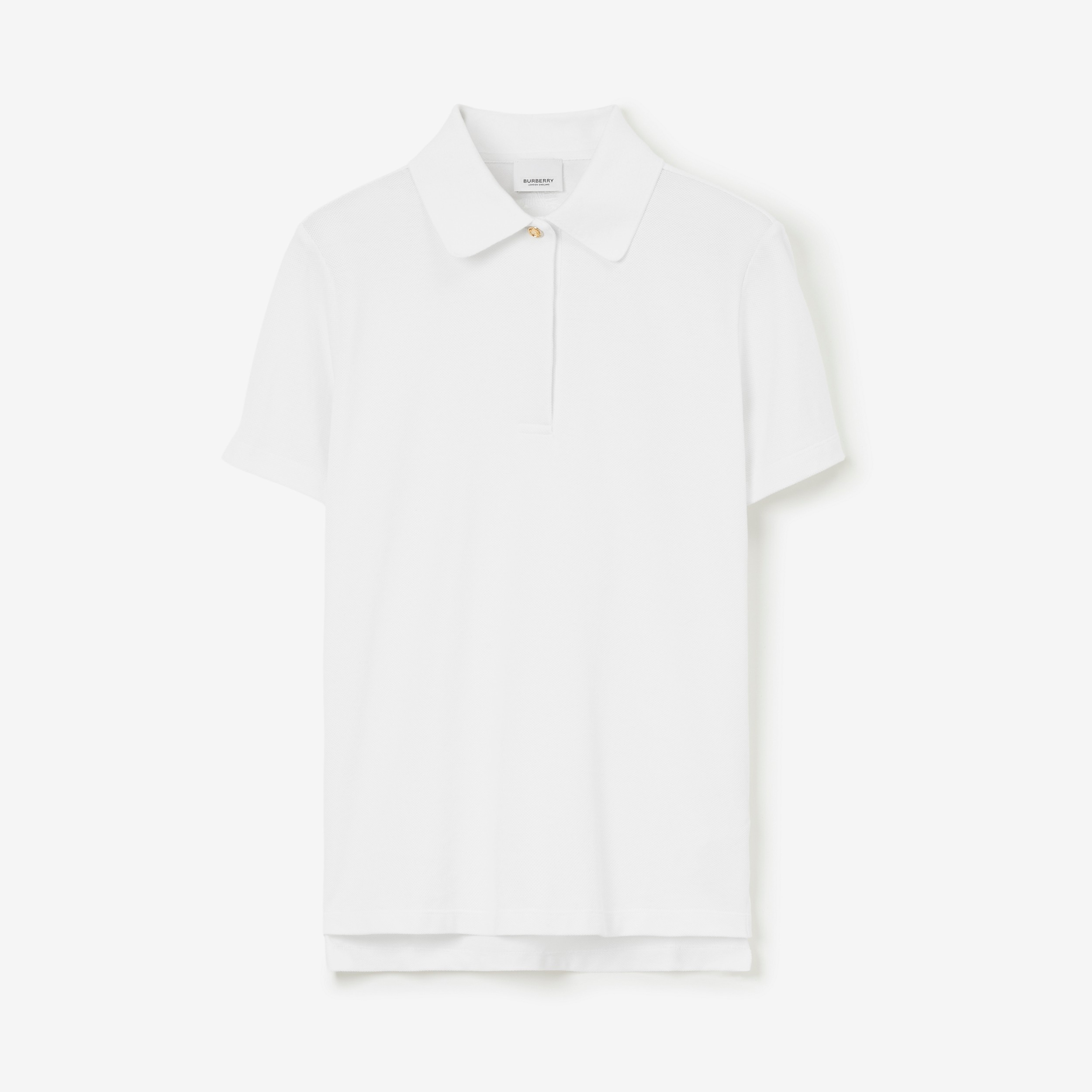 Camisa polo de algodão piquê (Branco) - Mulheres | Burberry® oficial - 1