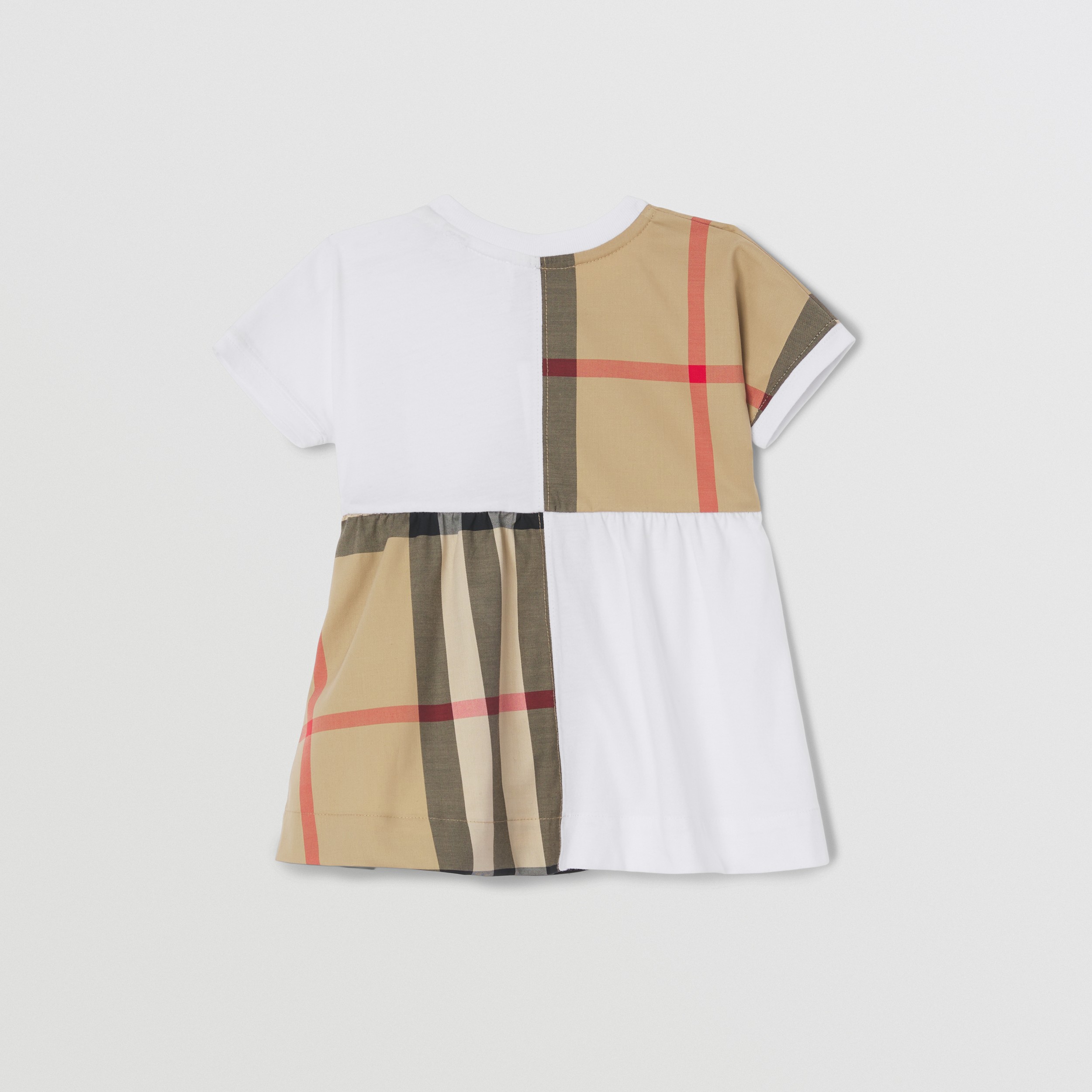 Check Panel Cotton Dress with Bloomers in White - Children | Burberry® Official - 3