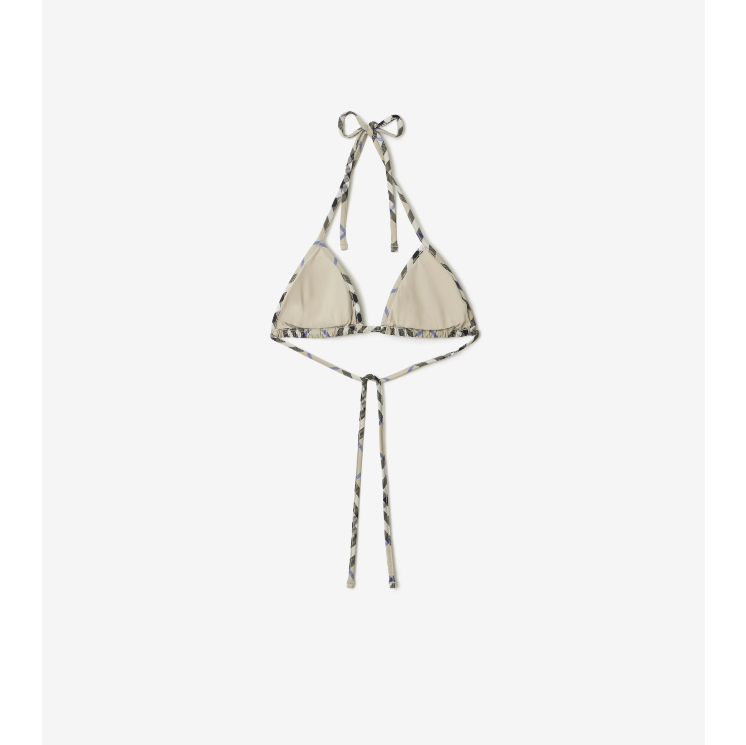Check Bikini Top in Lichen - Women, Nylon | Burberry® Official