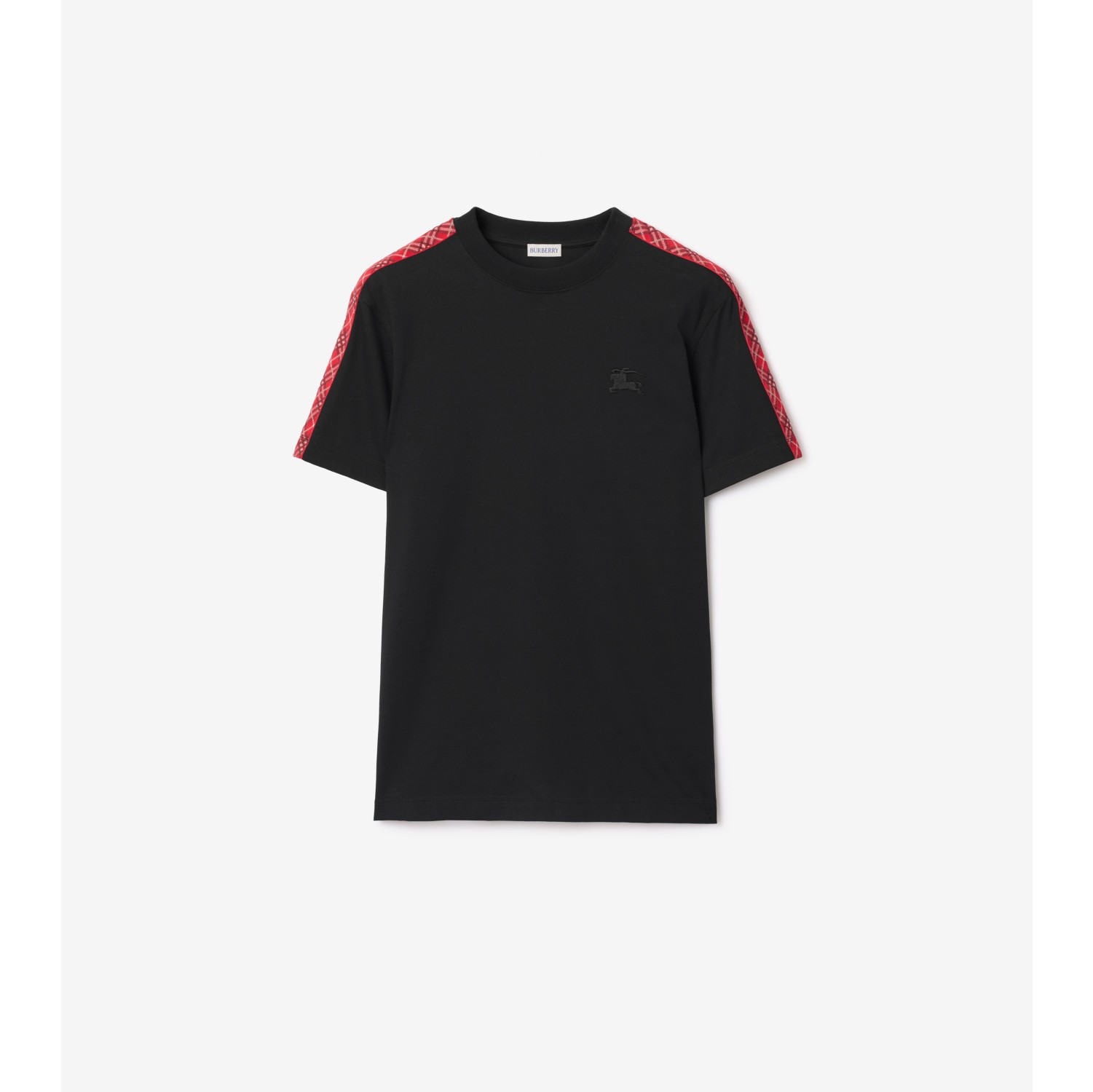 Check Trim Cotton T-shirt