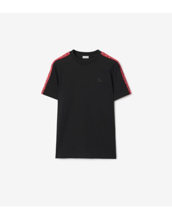 Check Trim Cotton T-shirt