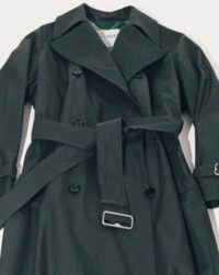 Aftercare Burberry Services; image of black Trench Coat with Silver Buckle