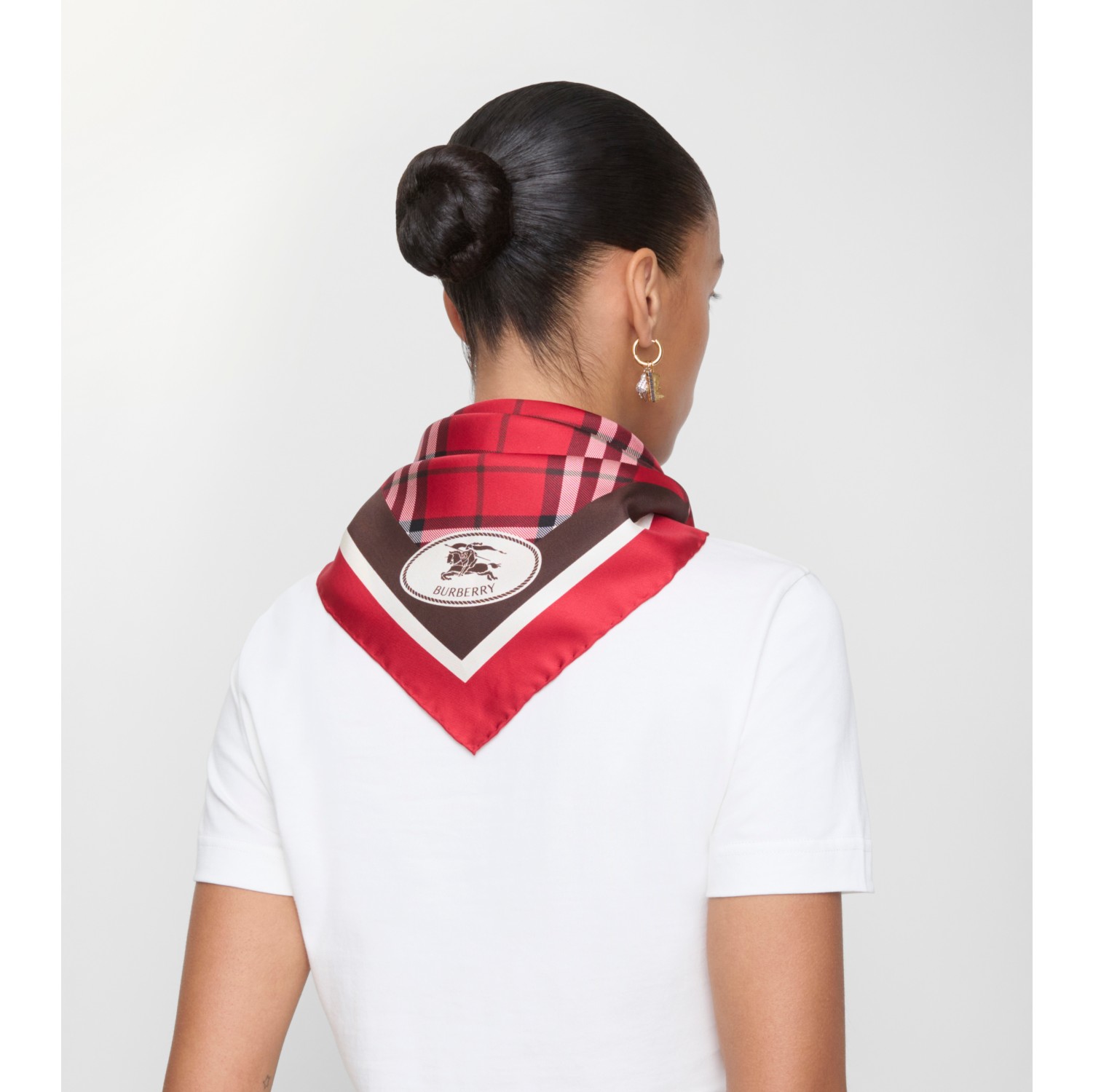 Check Silk Scarf