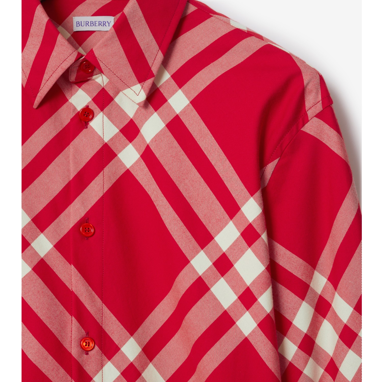 Burberry red store check shirt