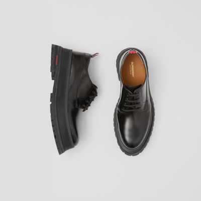 Logo Detail Leather Derby Shoes in 
