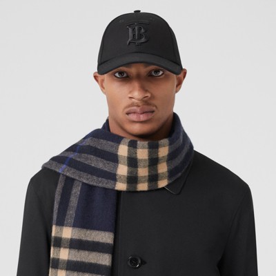 The Burberry Check Cashmere Scarf In Indigo/mid Camel | Burberry® Official