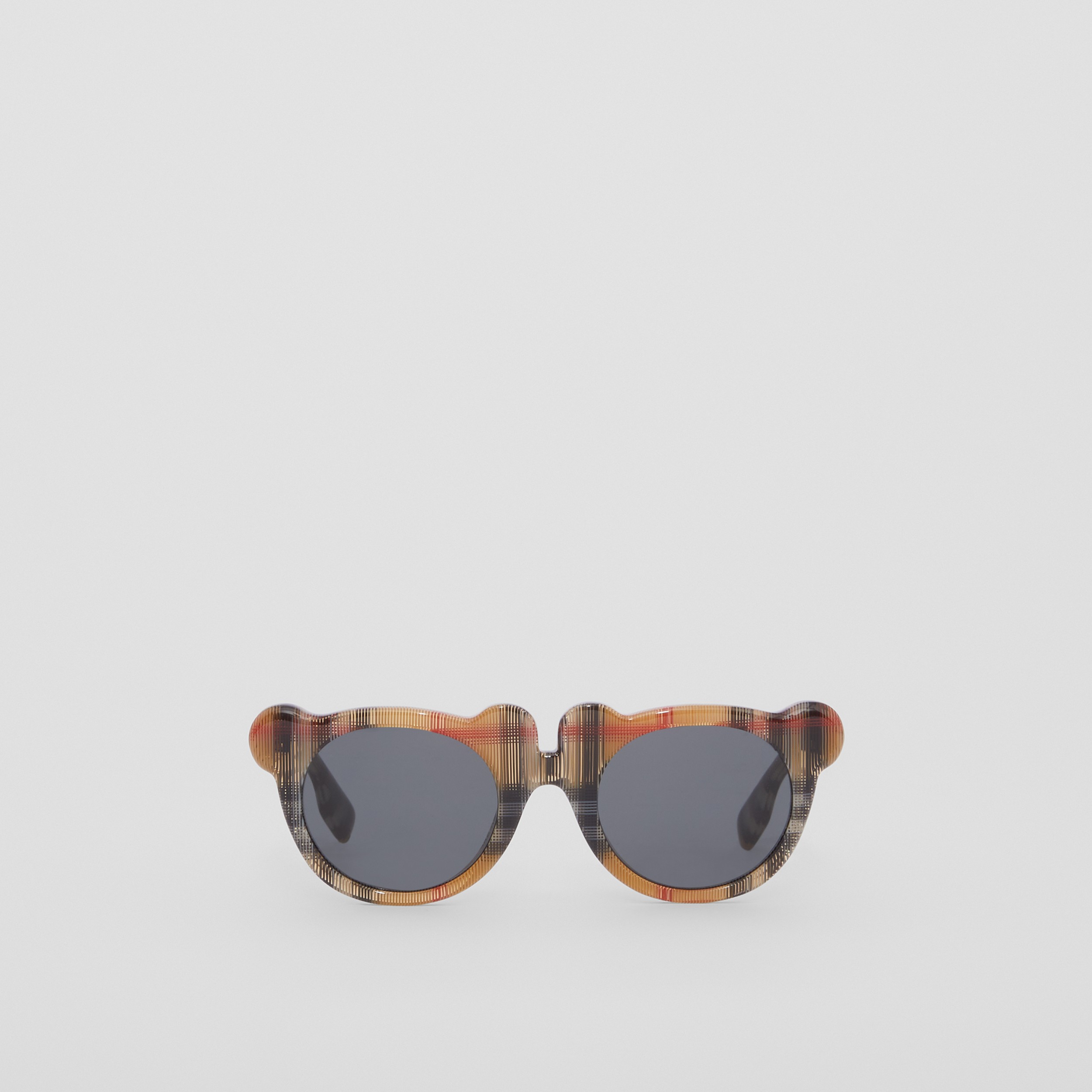 Vintage Check Bio-acetate Teddy Bear Frame Sunglasses in Antique Yellow | Burberry® Official - 1