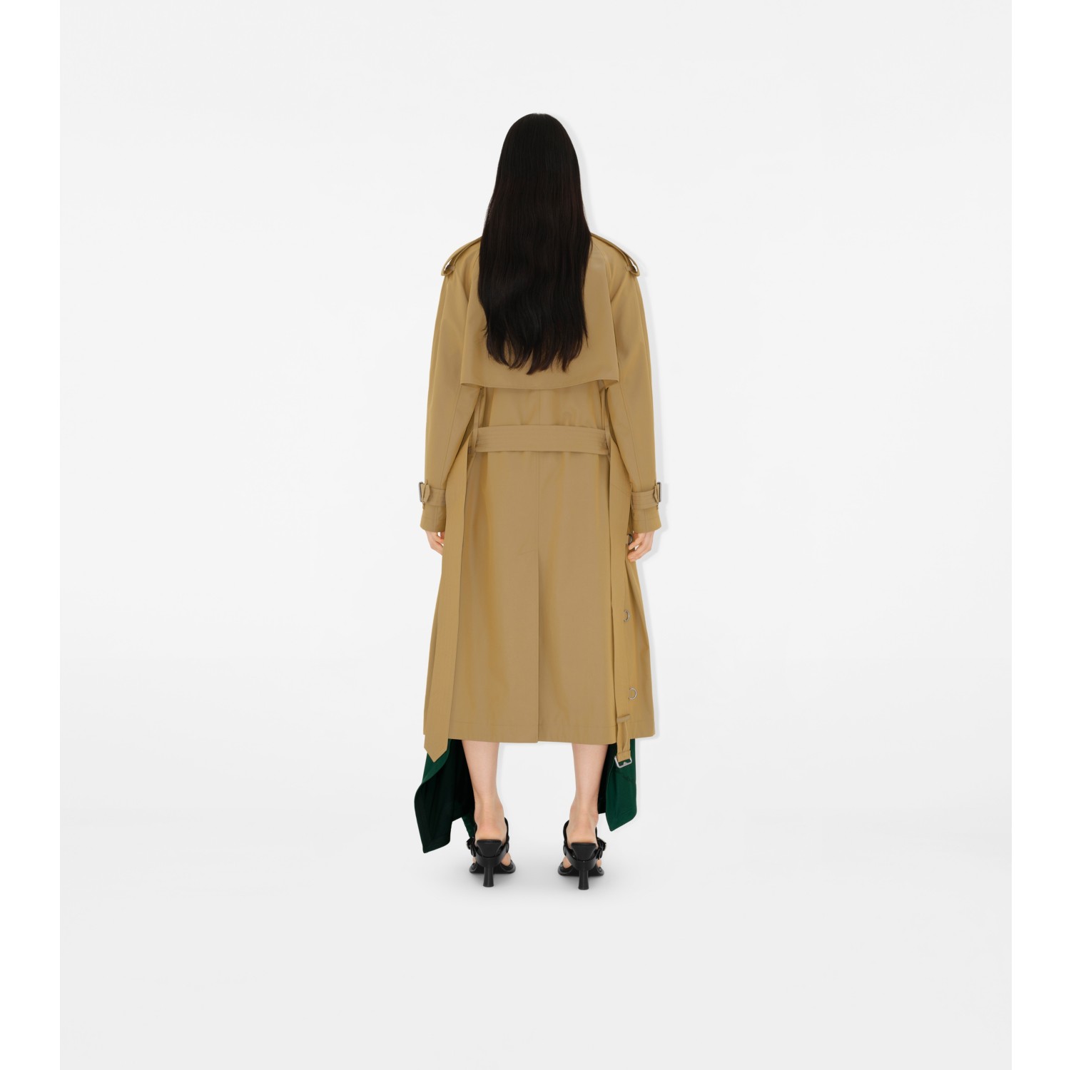 Long Gabardine Trench Coat in Spelt - Women | Burberry® Official