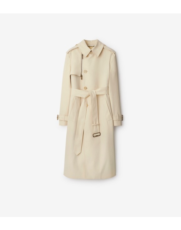 Long Cotton Blend Trench Coat