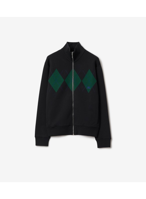 Hoodie zippé en coton avec Check (Noir) - Femme | Site officiel Burberry®