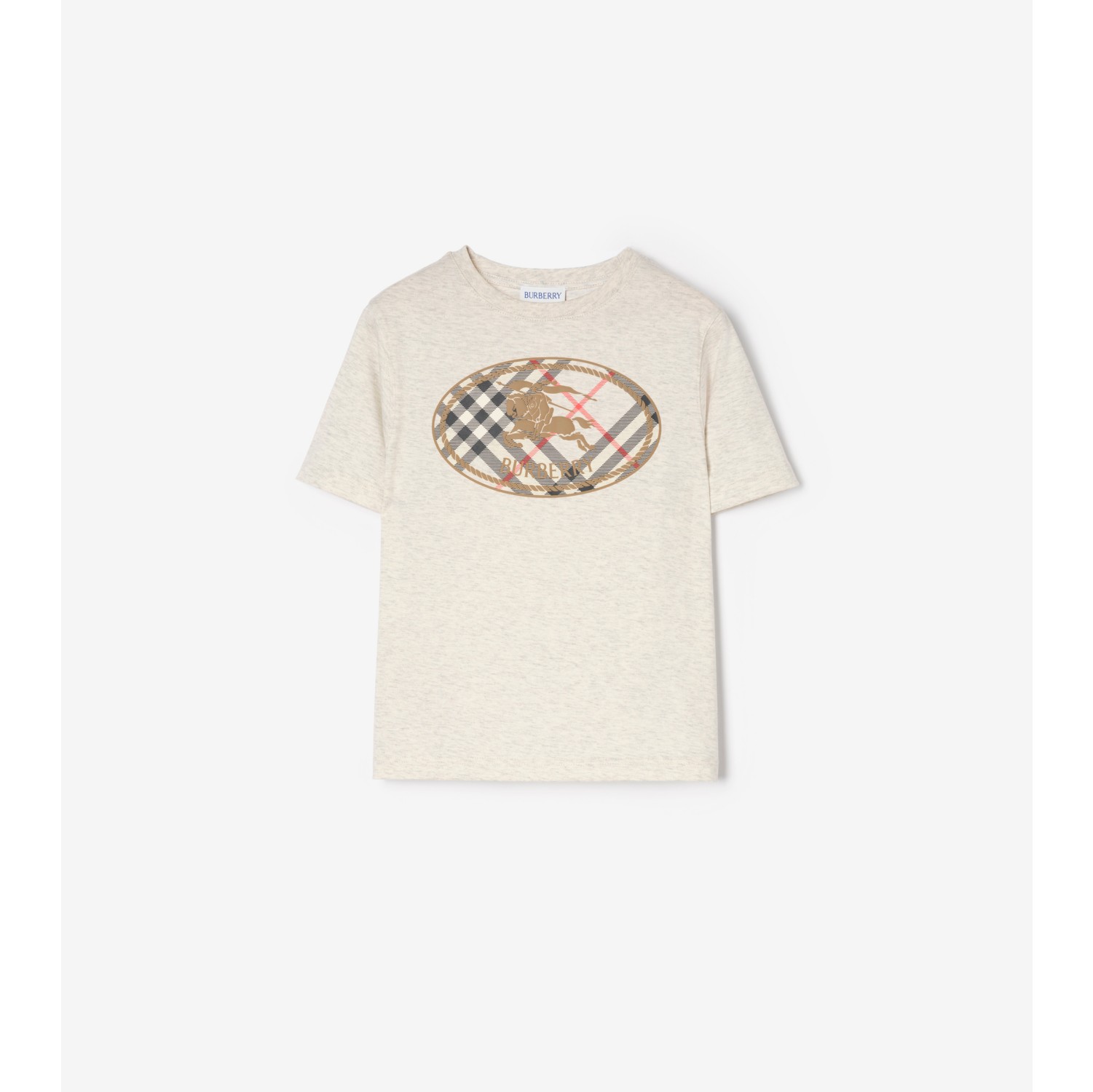 Check Knight Stamp Cotton T-shirt