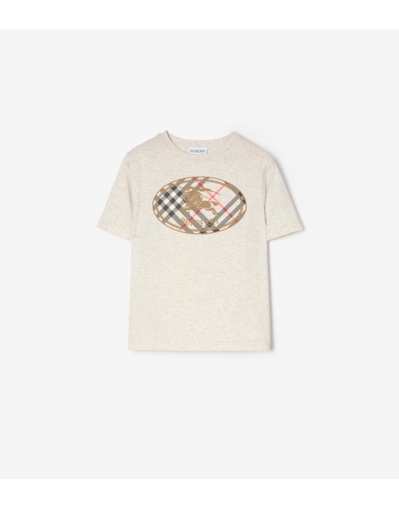 Check Knight Stamp Cotton T-shirt