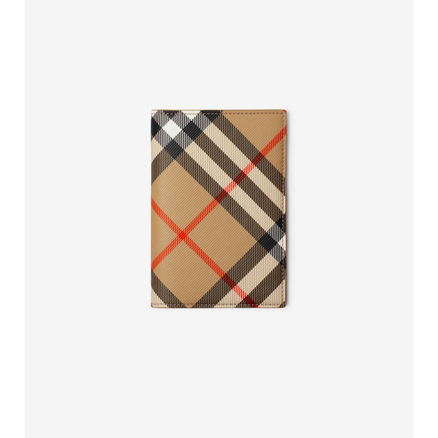 Check Passport Holder in Sand Men Canvas Burberry Official