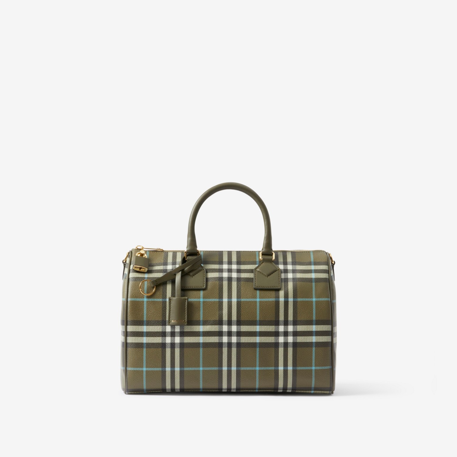 Mittelgroße Bowlingtasche in Check (Olivgrün) - Damen | Burberry®
