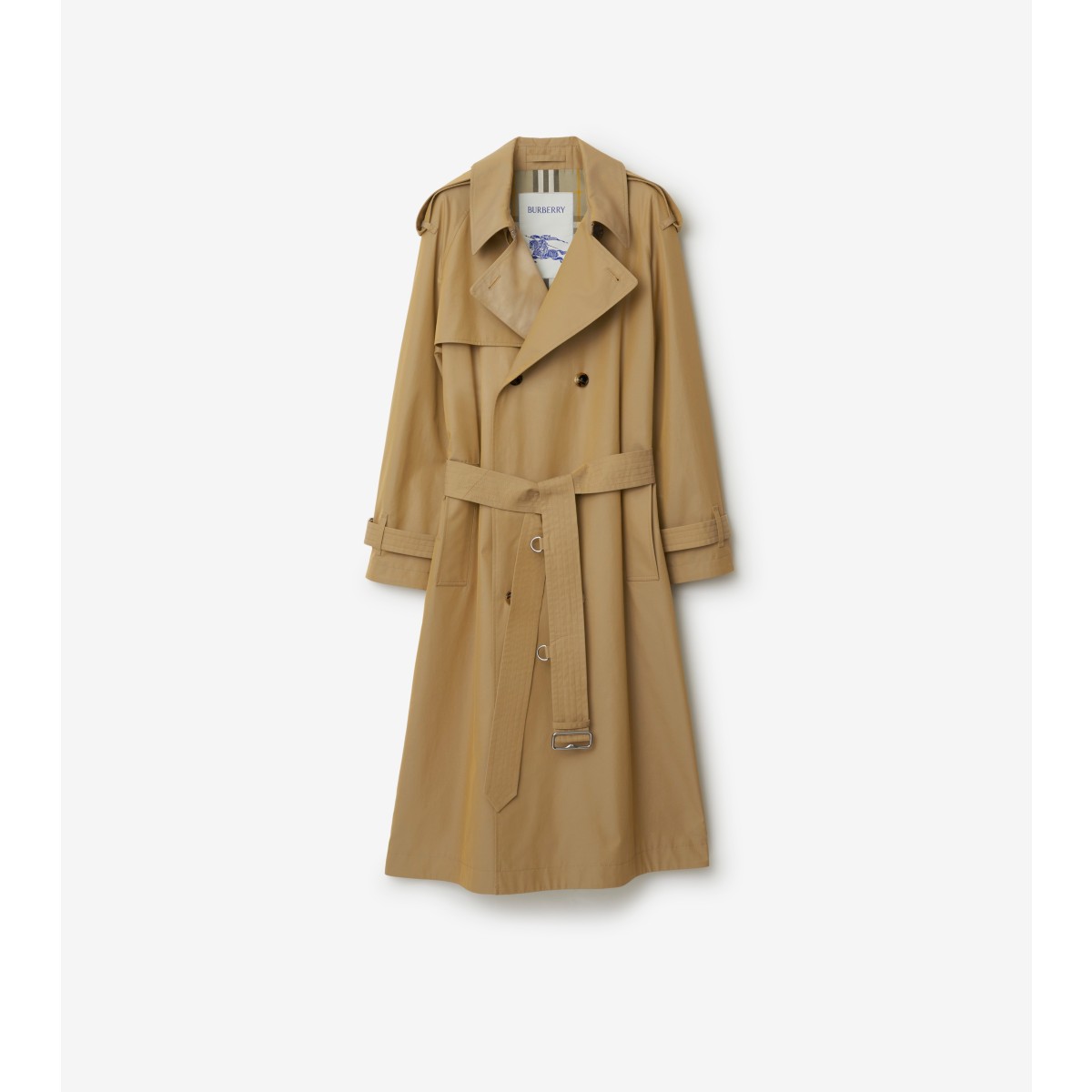 Shop Burberry Long Gabardine Trench Coat In Spelt