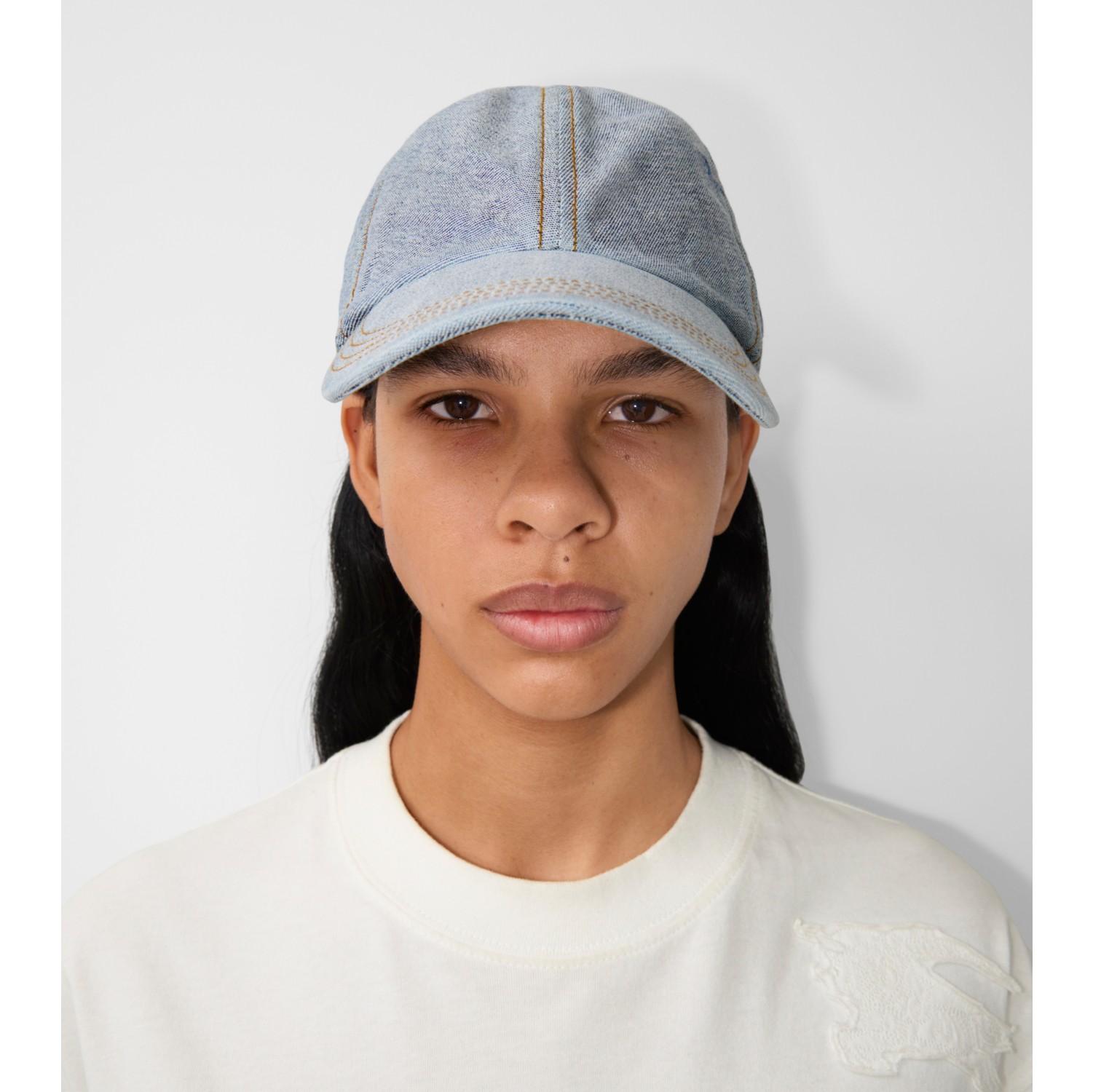 Denim Baseball Cap in Indigo Men Burberry Official