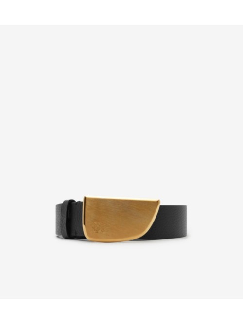 Burberry Leather Shield Belt In Black