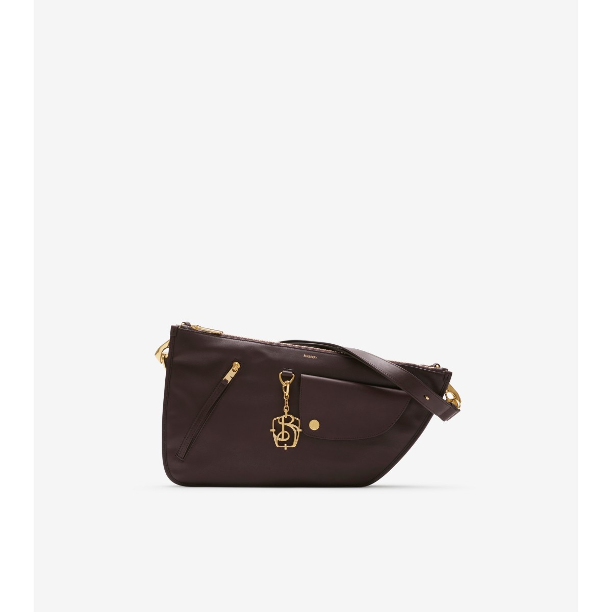 Shop Burberry Shield Twin Bag In Berry