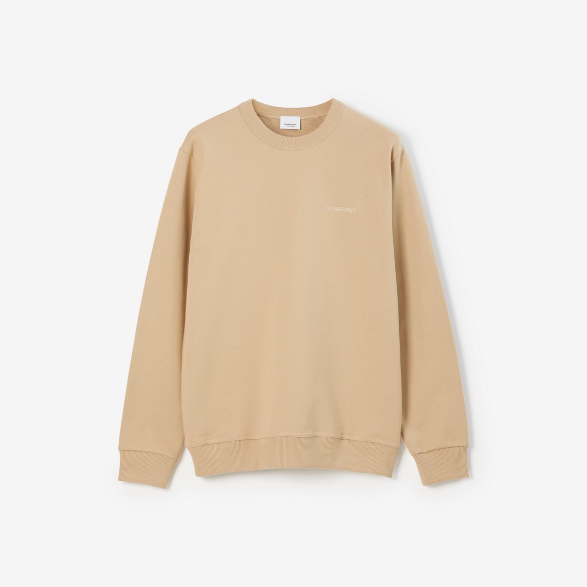 Shop Burberry Check Ekd Cotton Sweatshirt In Soft Fawn