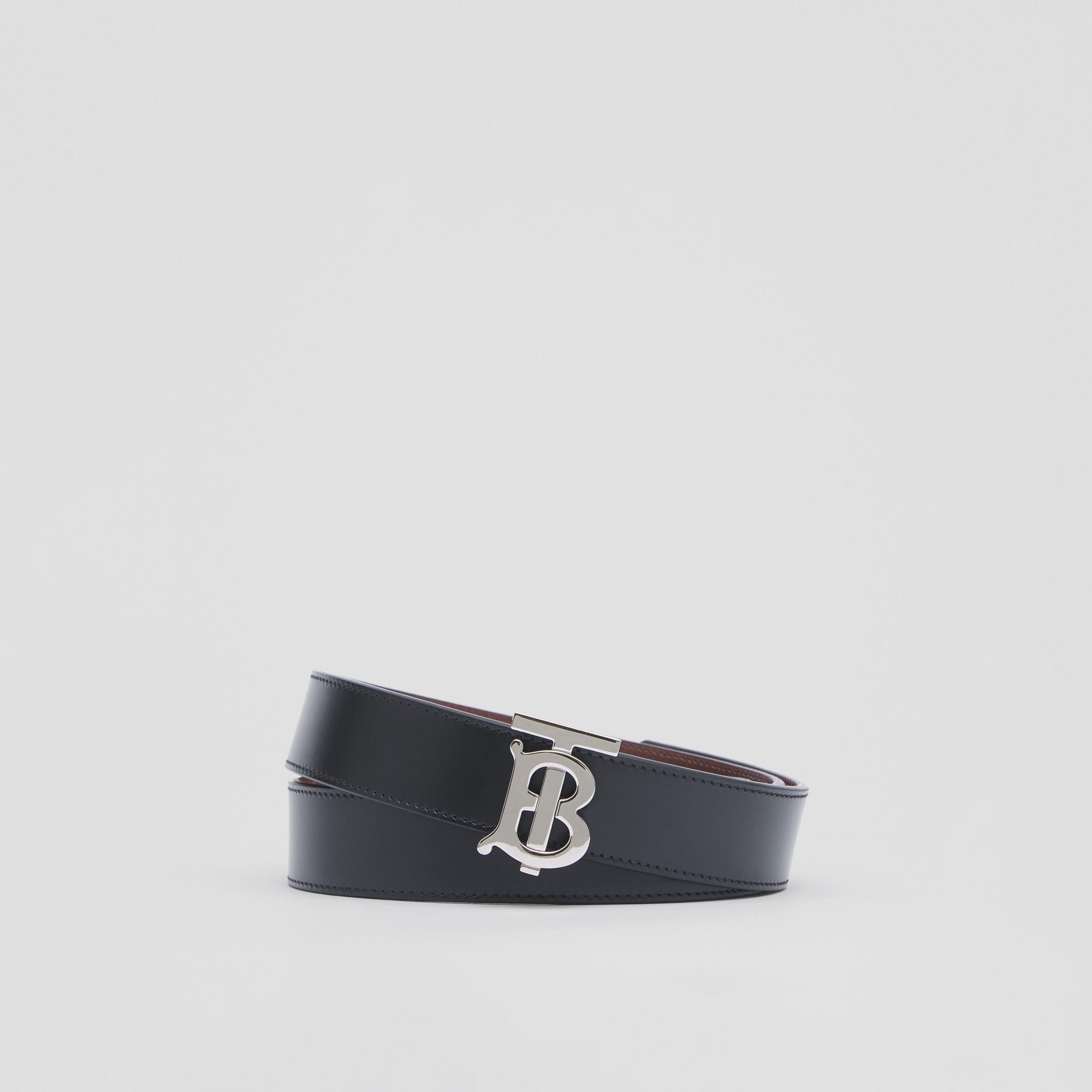 Reversible Leather TB Belt in Black/tan/silver - Women | Burberry® Official - 1